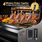Wireless Meat Thermometer with 4 Probes, Inkbird Wifi BluetoothThermometer Digital Wireless for Rotisserie Grill Oven,Unlimited Range Dishwasher Waterproof Bluetooth Meat Thermometer for iOS & Android