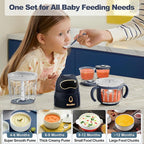 Baby Food Maker, 10-in-1 Baby Food Processor Set with 2 Glass Bowls (600ml+300ml), Baby Food Blender for Baby Puree, Fruit, Meat, Vegatable, Baby Food Storage Containers, Baby Essentials