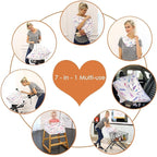 Car Seat Covers for Babies - Carseat Canopy, Multi-use Breastfeeding Covers, Girls and Boys Baby Shower Gifts