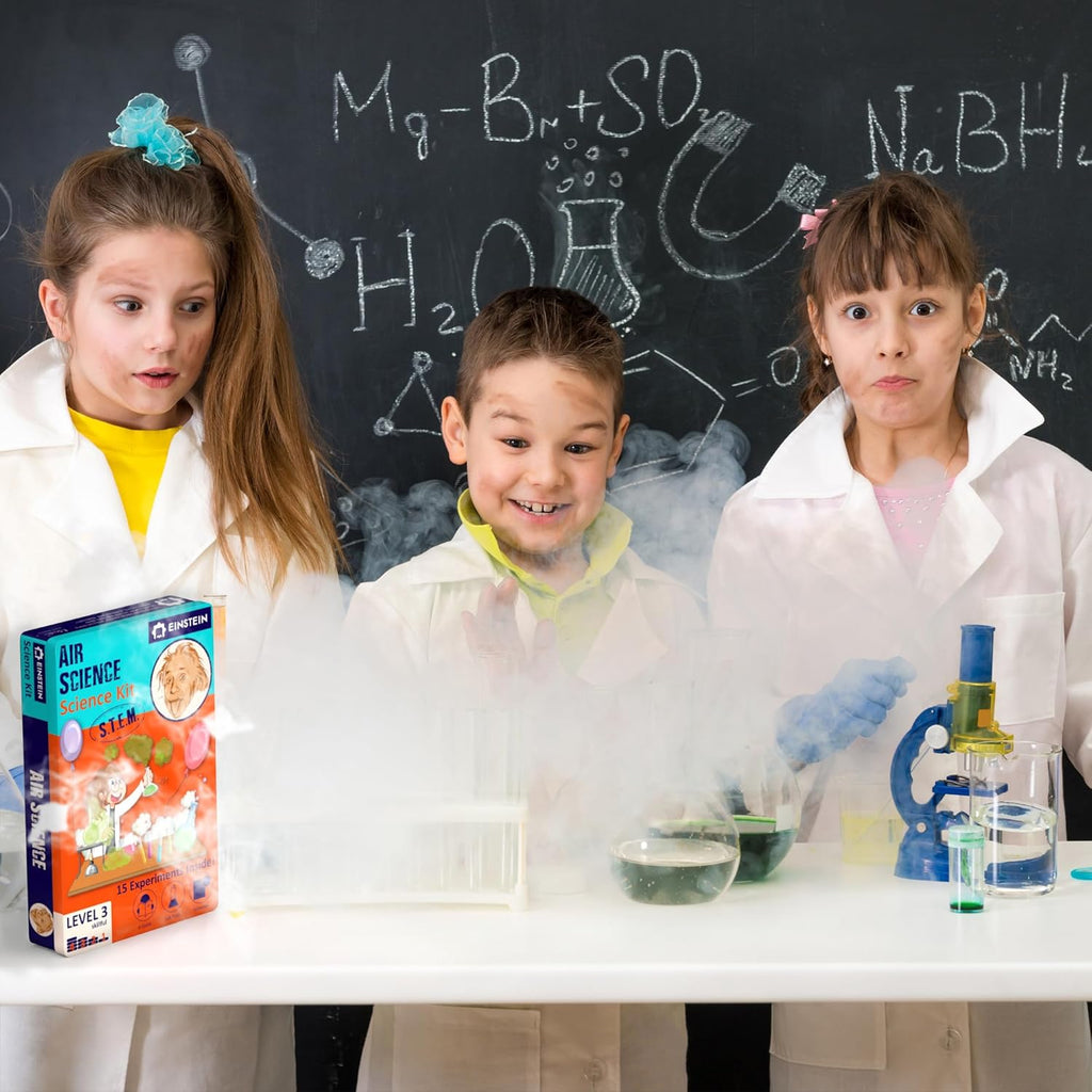 Einstein’s Air Science Kit for Kids. STEM for Boys & Girls Aged 8 and Above. 15 Exciting Experiments Inside. Detailed Picture Guide Included.