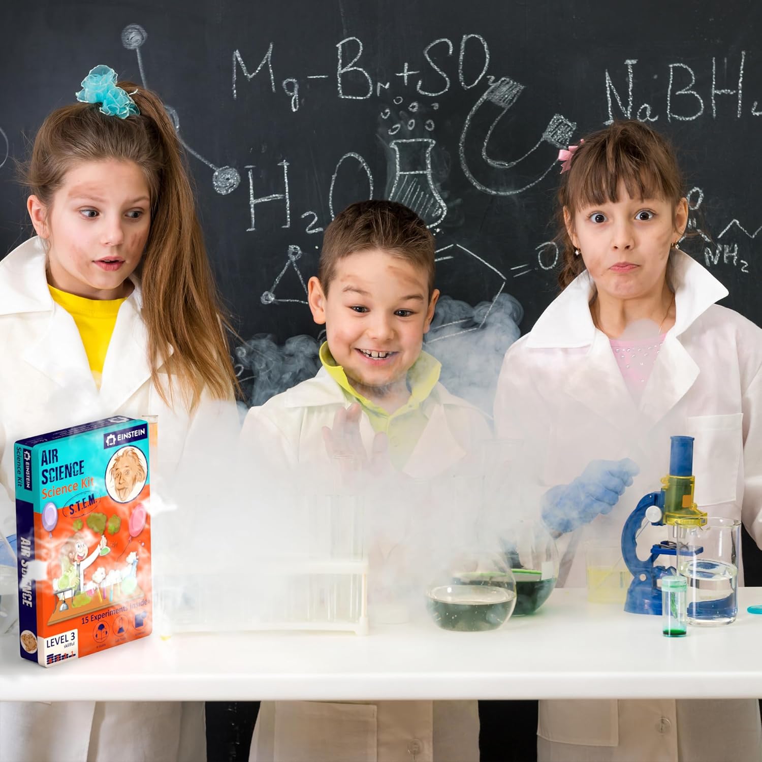 Einstein’s Air Science Kit for Kids. STEM for Boys & Girls Aged 8 and Above. 15 Exciting Experiments Inside. Detailed Picture Guide Included.