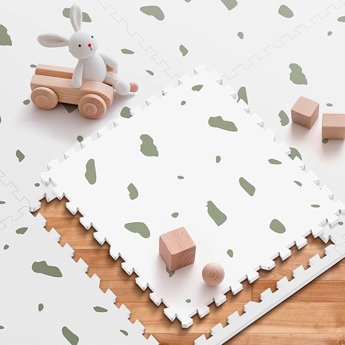 Baby Foam Play Mat-72”x 48” Baby Playmat,6-Piece Interlocking Foam Floor Tiles,Waterproof Crawling Mat,Puzzle Mat for Infants and Toddlers,Non Toxic Play Mat for Baby Tummy Time Mat(Spot)