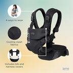 Joie Savvy Air 4-in-1 Mesh Baby Carrier – Breathable, Ergonomic Baby Carrier with 4 Carry Positions, Cooling Mesh Fabric, Padded Straps, and Lumbar Support (Bisque)