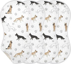 4 Pack Muslin Burp Cloths German Dogs Paw White Cotton Baby Burp Cloths Ultra Absorbent and Soft Thick Burping Cloth for Newborn Babies 22x11 Inch