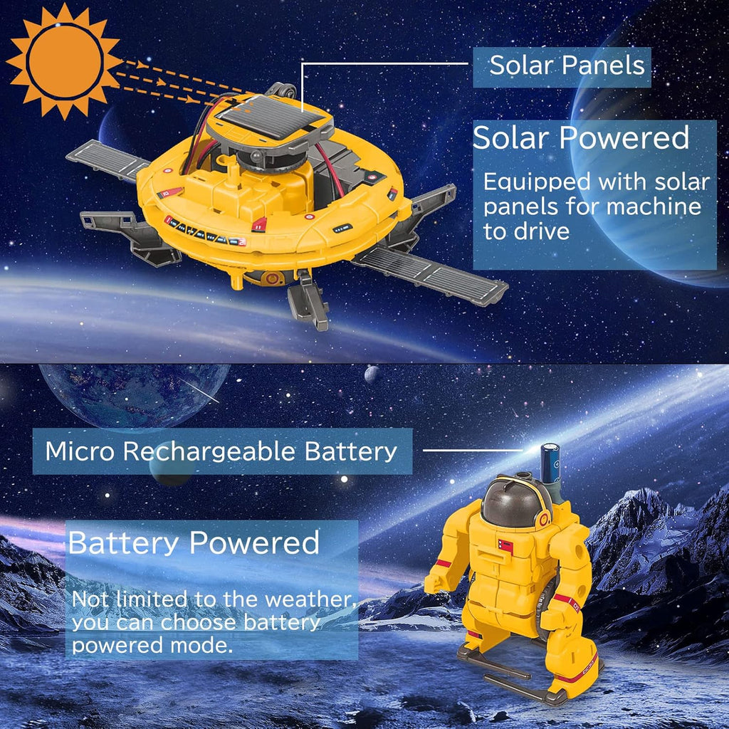 Toys for Boys Age 8-10,STEM Kit Bot Build Your Own Science Gear Robot Kit with Solar Panel & Battery Power, Christmas Birthday Idea Gifts Toy for 9 10 11 12 13 14 Years Old Boy