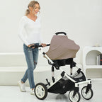 Breathable Car Seat Cover for Babies – Multi-Purpose Soft Rayon Nursing Cover for Breastfeeding, High Stretchy Infant Carseat Canopy, Stroller Cover (Smooth Rayon, Mocha Natural)