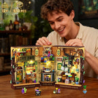Magic Herb Book Nook Building Set with Light, DIY Booknook Building Block Kit for Home Bookshelf Decor, 930 PCS Miniature House Display Model Building Brick for Adults Teens Boys Girls Ages 12+
