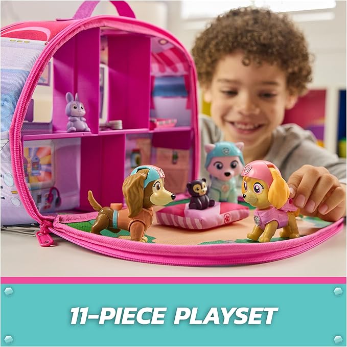 Paw Patrol Skye's World Pupcation Rescue Set with Skye, Everest & Liberty Bobble Head Toy Figures & RV Camper, Kids Toys for Boys & Girls Ages 3 & Up