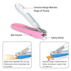 PAFASON Baby Safety Nail Clipper Cutter Trimmer with Nail Catcher and Baby Glass Nail File, Czech Float Glass, Stainless Steel Ideal Gift for Young Children Infant, Newborns Toddlers