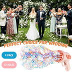ShinyRelief 4 Pack Wedding Bubble Guns 32 Holes with Light, 4 Bottles Solution, Romantic Bubble Maker for Outdoor Ceremony, Wedding Party Favors, Photo Props, Reception Entertainment(Pink)