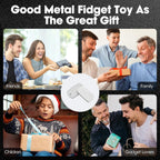 Fidget Slider EDC Gadgets Toy Oval Metal Magnetic Haptic Fidget Toys for Adults Anxiety/ADHD/Stress Relief, Gift for Boyfriend, Husband and Father (Silver)