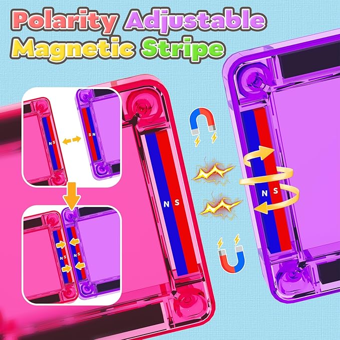 Magnetic Tiles Mini Travel Toddler Set, Magnetic Blocks Building Kids Toys & Games, Montessori Preschool Classroom Must Haves Educational Learning Sensory Toys for 3+ Year Old Boys Girls Birthday Gift