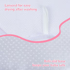 Flower Baby Bath Pad - Ultra Soft Infant Bathtub Mat with Non-Slip Petal Design, Newborn Bathing Lounger Insert for Sink or Tub, Pink Butterfly Theme