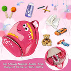 Accmor Toddler Backpack Harness with Safety Leash, Cute Dinosaur Harnesses with Kids Anti Lost Wrist Link, Mini Child Schoolbag with Wristband Tether Strap and Protection Leashes for Baby Girls (Pink)