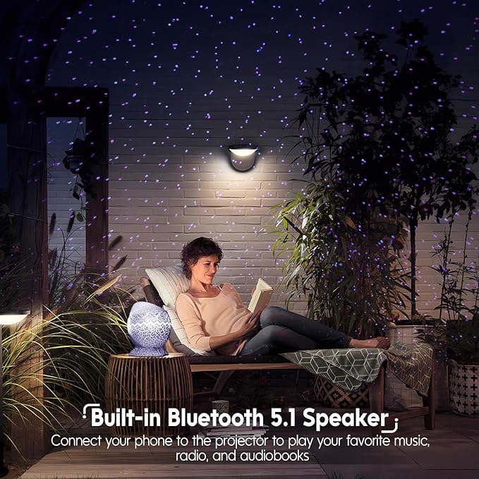 Rossetta Star Projector, Galaxy Light Projector White Noise Bluetooth Speaker with Remote Control, Aurora Projector Starry Night Light Projector for Kids Adults, Home Theater, Ceiling, Home Decor