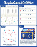 Kids Play Tent, Toddler Tent for Kid Indoor & Outdoor, 48.5"x39.4"x48.5" Playhouse Tents with Complete Toys Set, Kids Tent 3 Window, Lights and 5 Balloons