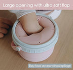 No Spill Silicone Toddler Snack Containers, Detachable Silicone Flap for Filling&Cleaning, Crumb-Free Hard Plastic Screw Travel Lid, Ultra-Soft for Baby Kids Hand In-Out, Snack Cup Holder 12 oz