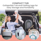 Lulyboo Collapsible Baby Bathtub - Lightweight Newborn Bathtub - Easy to Store Baby Tub for 0 to 12 Months - Foldable Toddler Infant Bath tub - Sensitive Plug Water Temperature - Baby Registry Search