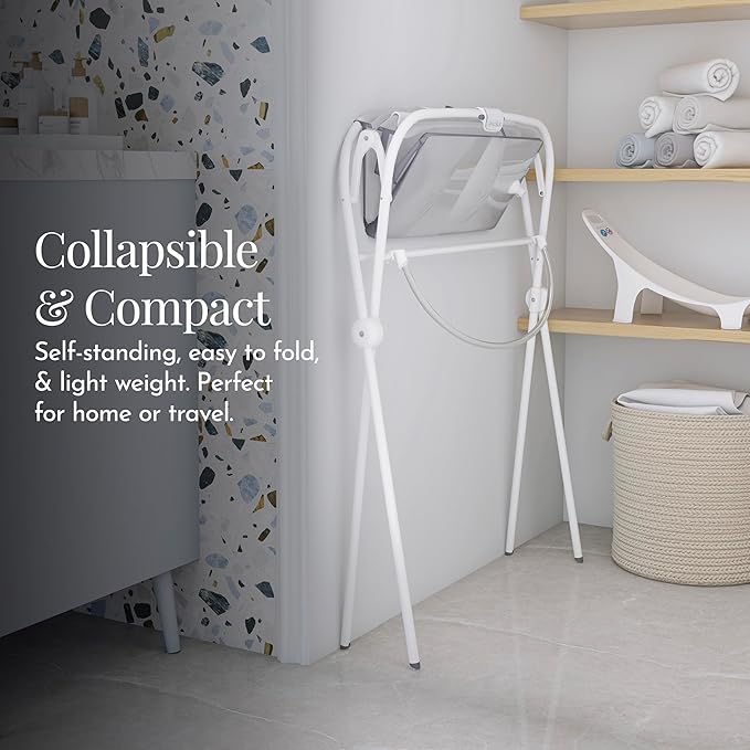 Evolur Supple Baby Spa Set – Complete Newborn Bath Essentials Kit with Baby Bathtub, Hammock Seat and Metal Frame | Infant Bath & Spa Gift Set for Baby Showers & New Parents