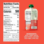 Beech-Nut Baby & Toddler Food Pouches with Prebiotic Fiber, Carrot Apple & Sweet Potato, 3.5 oz (12 Pack)