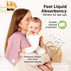 KeaBabies Organic Cotton Burp Cloths Baby Girl, Boy - 6-Pack Large Burping Clothes for Babies, Spit Up Rags, Super Soft & Absorbent Newborn Wash Towels, Gender Neutral,Non-Shrink (Stria, Muted Pastel)