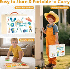 KIDWILL Kids Tool Set with Electric Drill & DIY Stickers, Toddler Tool Set for Kids Ages 3-5 Year Old Boys Girls, Pretend Play STEM Montessori Educational Construction Toys