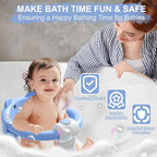 Baby Bath Seat for Babies 6 Months & Up, Toddler Bath Seats for Babies Sitting Up, Non-Slip Infant Bath Tub Chair with 4 Suction Cups & Soft Cushion for Shower, Compact Toddler Bathtub Seat, Blue