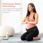 AZMED Maternity Belt Back Support - Adjustable Abdominal Binder for Pregnancy - Belly Band for Pelvic, Waist & Lower Back Comfort - Fits Up to 46 Inches - Black