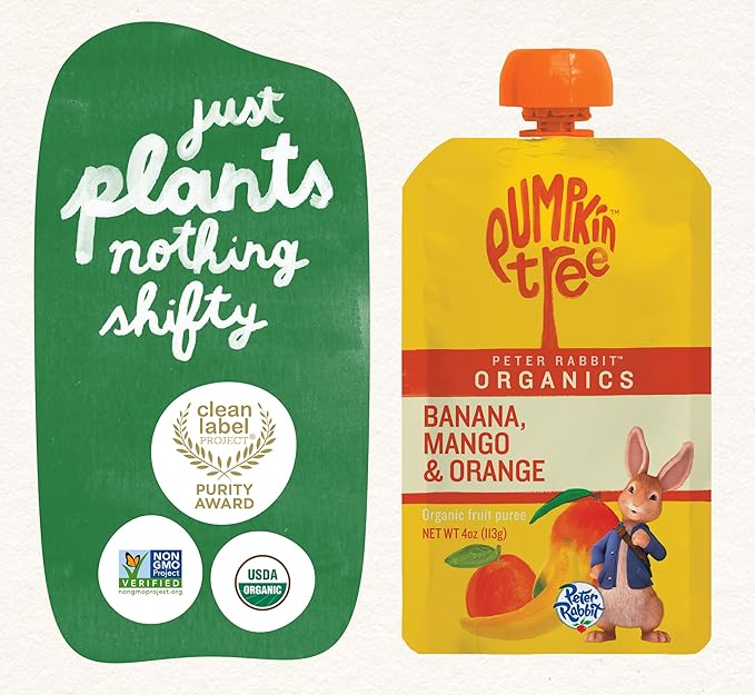 Pumpkin Tree Peter Rabbit Organics Mango, Banana and Orange Snacks, 4 Oz (Pack of 10)
