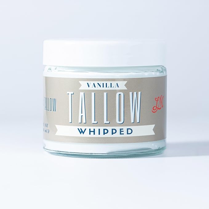 Whipped Tallow 9oz - All Natural Face Cream + Whole Body Moisturizer for Dry Skin - Made With Scented Oil Blend - No Preservatives, Parabens or Seed Oils - USA Made (Vanilla)