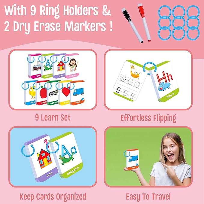 180 Toddler Learning Flashcards, Educational Tool for Preschoolers