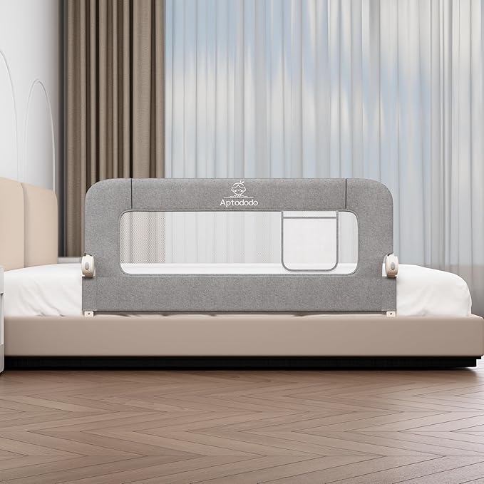 47" Upgraded Bed Rails for Toddlers with U-Shape Base, Toddler Bed Rails with More Stable and Secure,Suitable for Twin,Full,Queen Size Bed,High/Low Mattresses, Box/Platform Bed(Gray)