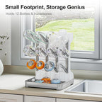 GoMaihe Baby Bottle Drying Rack: Space Saving Vertical Bottle Dryer Holder - Baby Accessories Storage Stand Organize Brushes Pacifiers on Countertop - BPA-Free - Gray