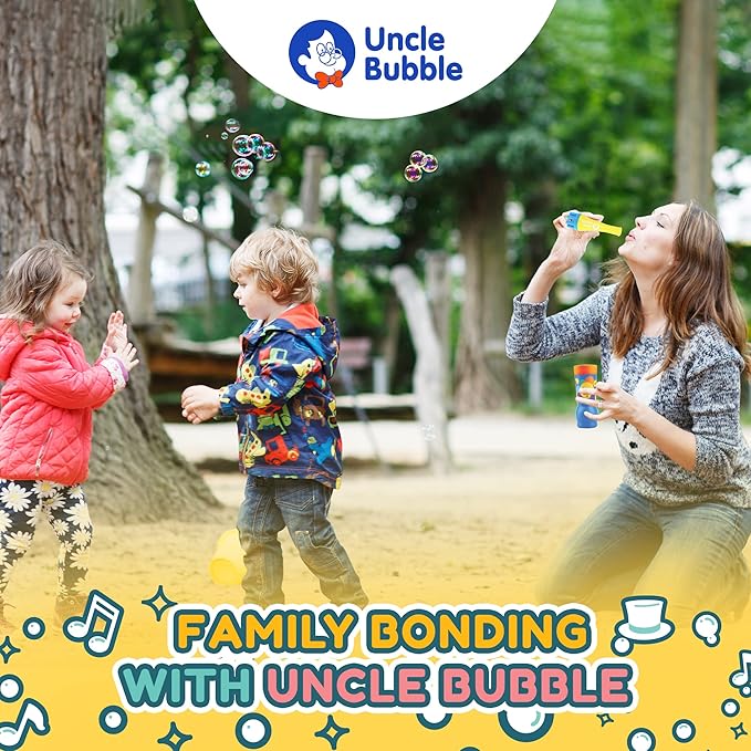 Uncle Bubble Mini Bubble Blower - Non Toxic Plastic Confetti Bubbler, Fun Summer Toys for Kids, Girls and Boys, Blow Thousands of Mini Bubbles in One Breath