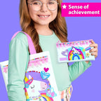 KRAFUN Decorate-a-Bag Craft Kit for Kids 5+ Years, Unicorn & Fairy Theme with Stickers & Gems, 3 DIY Customizable Bags, Step-by-Step Instructions, Creative Activity Set Girls & Boys, Educational Toy