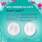 Lil-Lets Nursing Pads – 120 Individually Wrapped, Ultra-Thin, Absorbent & Fragrance-Free – Comfort & Protection for Nursing Moms Postpartum –Maximum Adhesion for Leak & Chafing Nipple Protection