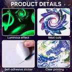 Glow in The Dark Stars and Planets for Ceiling, Glow Solar System Wall Stickers, Space Wall Decals for Kids Boys Room (Green)