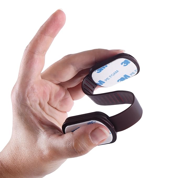 Child Safety Cabinet Locks (4 Pack) – Adjustable Baby Proofing Strap Latches with Strong 3M Adhesive – No Drill Childproof Locks for Drawers, Cabinets, Fridge, Door, Closet, Brown