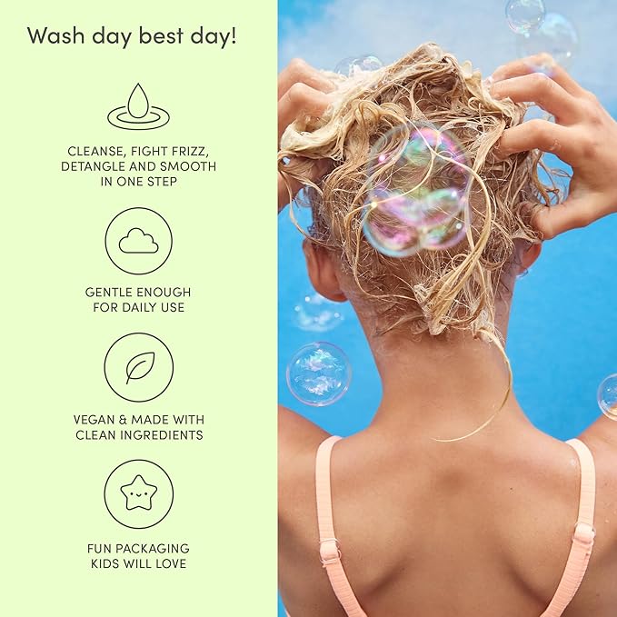 Evereden Kids Shampoo | Detangling Shampoo for Girls with Curly or Straight Hair | Clean, Non-Toxic, and Gentle Haircare | Sulfate-Free, Hypoallergenic, Safe for Daily Use | 6.7 fl oz