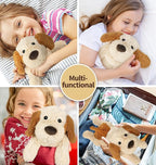 Puppy Stuffed Animals, Microwavable Stuffed Animal Adorable Fluffy Dog Plush for Warmth, Heatable & Coolable Lavender Scent Puppy Plush Toys, Cute Soft Dog Plushies for Kids & Adults Girls Boys Gifts