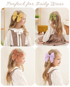 doboi 8PCS Baby Girls Hair Clips Fable Hair Bows Cotton Linen Bows for Girls Hair Accessories for Baby Toddlers Kids