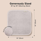 6-Pack Baby Washcloths - Soft Absorbent Viscose from Bamboo Wash Cloths for Babies, Kids, Toddlers, Infant, Newborn Bath Towels,Gentle on Sensitive Skin,10x10 Reusable Face Towels(Heather)