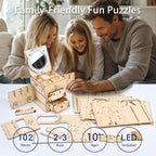 3D Wooden Puzzles for Adults: DIY Jewelry Box with Mirror, Cat Model Craft Kit, Creative Gift for Women Men Birthday Christmas Home Decor and Storage