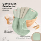 6-Pack Baby Washcloths - Soft Absorbent Viscose from Bamboo Wash Cloths for Babies, Kids, Toddlers, Infant, Newborn Bath Towels, Gentle on Sensitive Skin, 10x10 Reusable Face Towels (Hills)