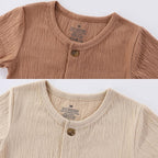 Baby Girl Romper Button Jumpsuit Summer Infant Boy Clothes for 0-24 Months