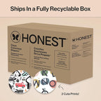 The Honest Company Clean Conscious Diapers for Delicate Skin | Up to 100% Leakproof | Hypoallergenic, Fragrance Free | Gender Neutral | Super Club Box, Size 5 (27+ lbs), 84 Count (Prints May Vary)