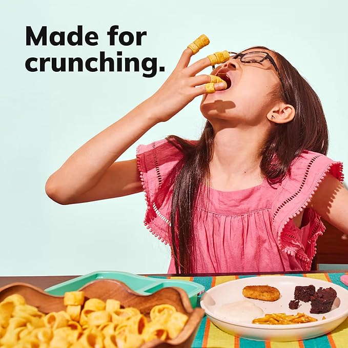 Little Spoon Mac and Cheesy Veggie Loops, Chickpea and Carrot Snack, Baked Not Fried, Avocado Oil, Hidden Veggies, Tastier Snacks for Kids, 3g Protein, Gluten-Free, 4 Pack