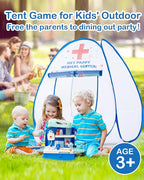 Kids Tent,Pop Up Kids Play Tent Hospital Center Theme with Complete Toy Set, Play Toys Play Set for Indoor Outdoor Pretend Play