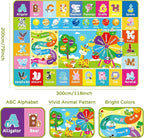 Kids Rug for Playroom, Kids Baby Playmat with Alphabet, Month, Weather, Week and Shapes ABC Educational Rug, Play Mat Carpet for Bedroom Classroom (110.2X78.7 INCH, Ferris Wheel)