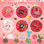 LAWOHO 6 Packs Slime Kit, Back to School Slime Gifts for Kids, Red Learning Themed Slime with Cloud Butter Clear Textures, Birthday Party Favors Goodie Bags Stuffer Anxiety Stress Relief Toys